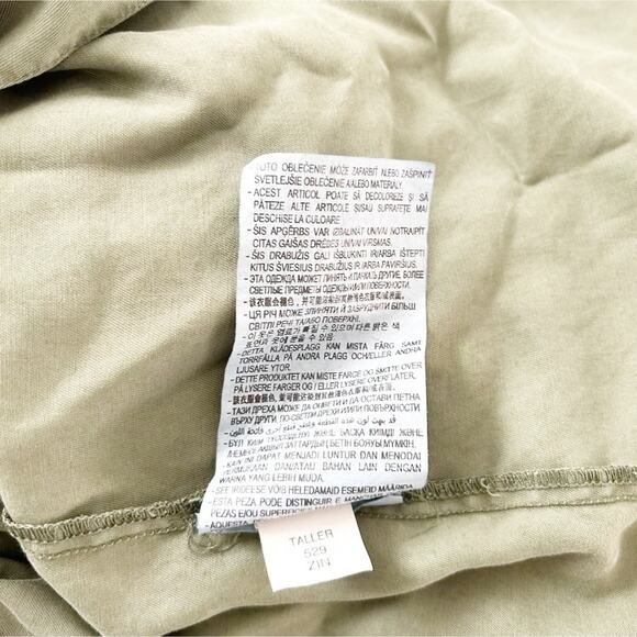 Zara Olive Green Notched Collar Short Sleeve Wrap Around Shirt Dress Size M - Picture 4 of 5